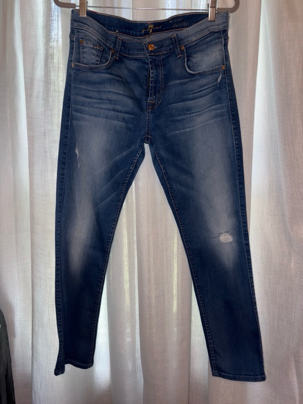 7 FOR ALL MANKIND Custom Hand-Painted "SH— SHOW" Jeans